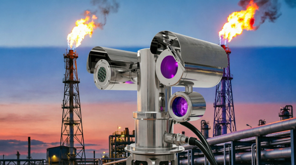 Тепловизионный мониторинг факельных систем на объектах нефтегазовой отрасли и химических производств РФ